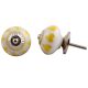 White Yellow Heart Ceramic Cabinet Knob